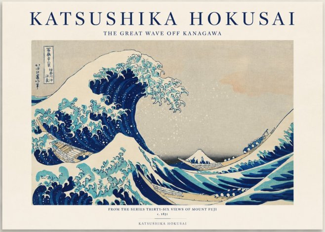 Katsushika Hokusai The Great Wave off Kanagawa I No1 - Affiche
