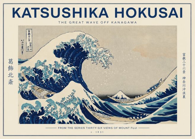 Katsushika Hokusai The Great Wave off Kanagawa I No2 - Affiche