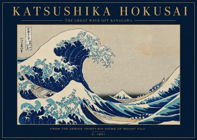 Katsushika Hokusai The Great Wave off Kanagawa I No3 - Affiche