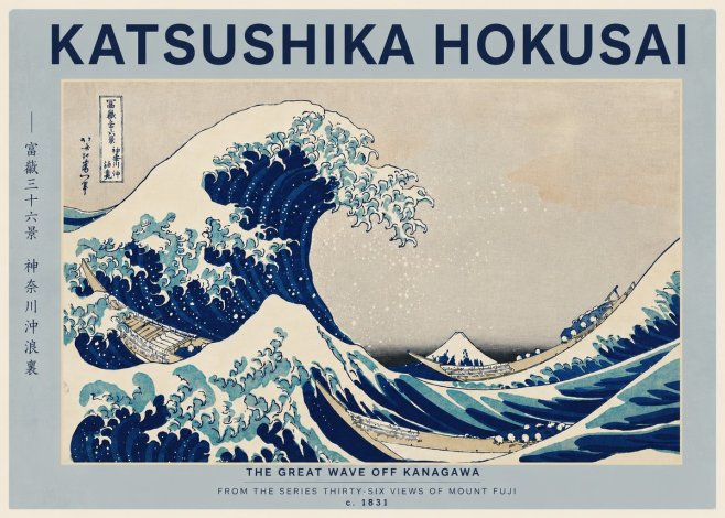 Katsushika Hokusai The Great Wave off Kanagawa I No4 - Affiche