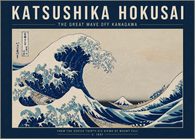 Katsushika Hokusai The Great Wave off Kanagawa I No6 - Affiche
