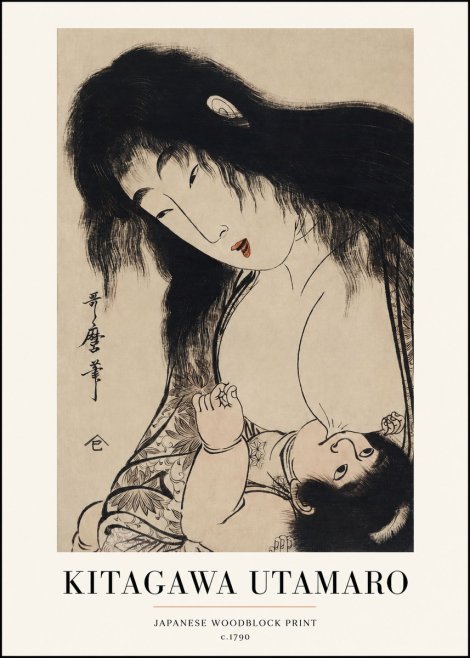 Kitagawa Utamaro Mother Nursing Her Child No1 - Affiche