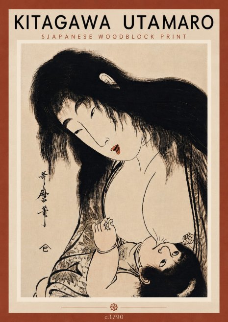 Kitagawa Utamaro Mother Nursing Her Child No6 - Affiche