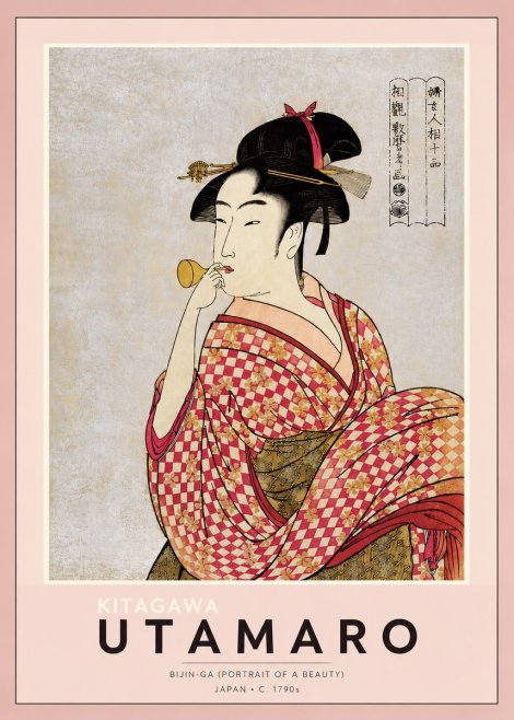 Kitagawa Utamaro Bijin-ga (Portrait of a Beauty) No4 - Affiche