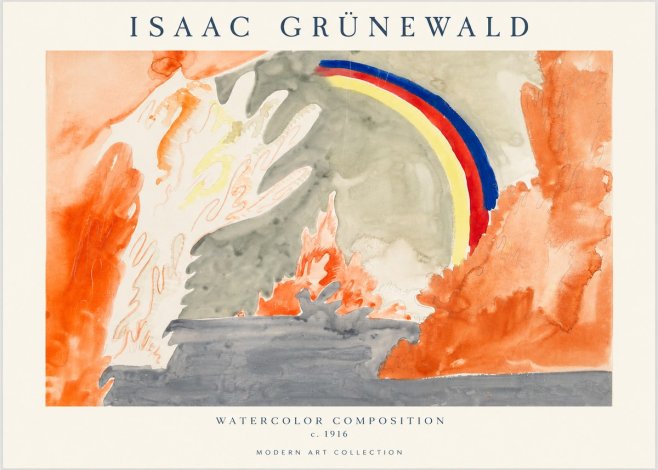 Isaac Grünewald Watercolor Composition No1 - Affiche