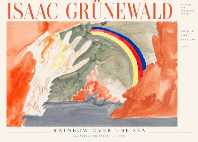 Isaac Grünewald Watercolor Composition No5 - Affiche
