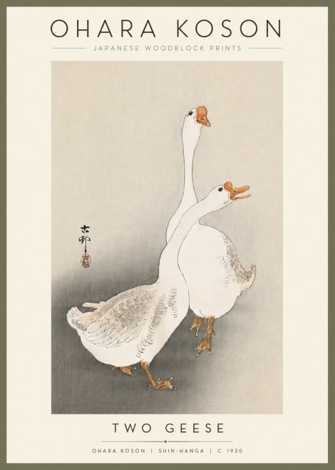 Ohara Koson Two Geese No2 - Affiche