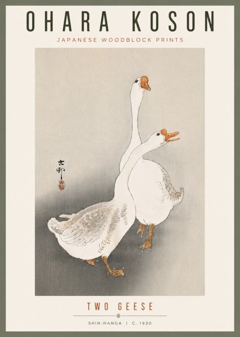 Ohara Koson Two Geese No6 - Affiche