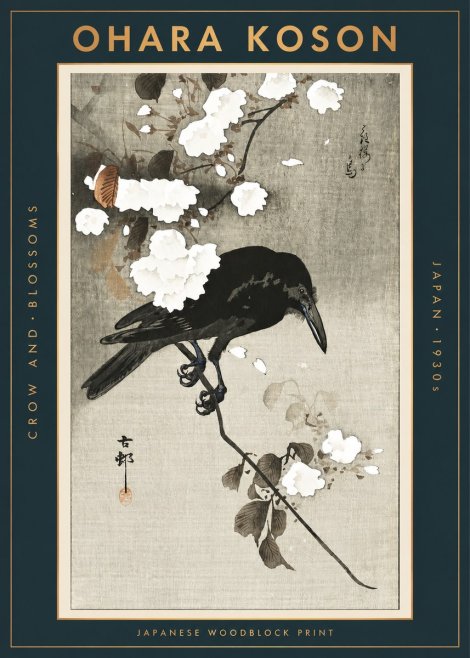 Ohara Koson Crow and Blossoms II No2 - Affiche
