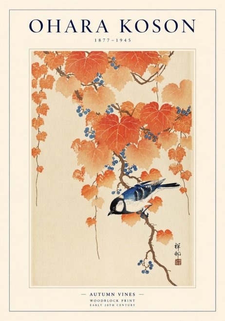 Ohara Koson Autumn Vines No1 - Affiche