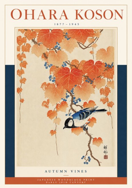 Ohara Koson Autumn Vines No2 - Affiche