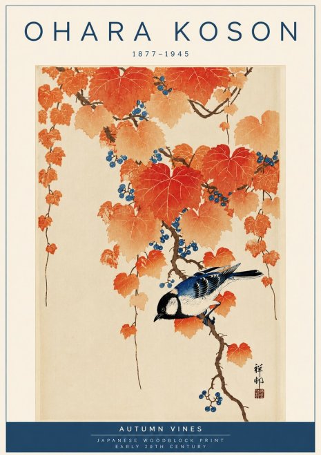 Ohara Koson Autumn Vines No4 - Affiche