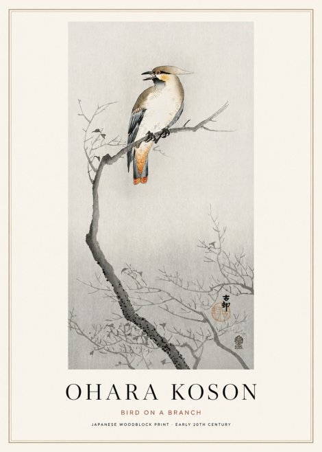 Ohara Koson Bird on a Branch I No1 - Affiche