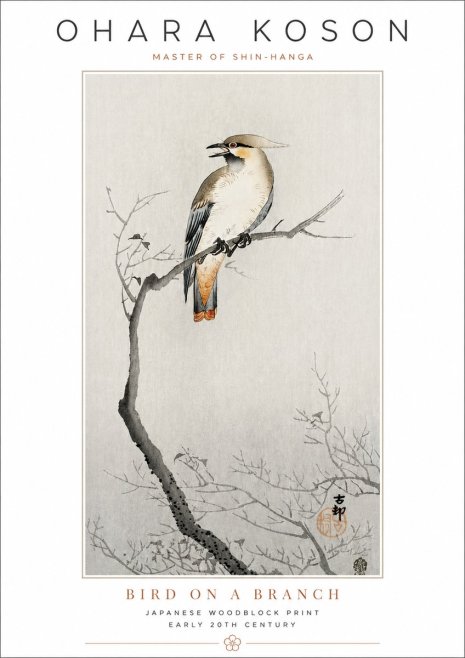 Ohara Koson Bird on a Branch I No3 - Affiche