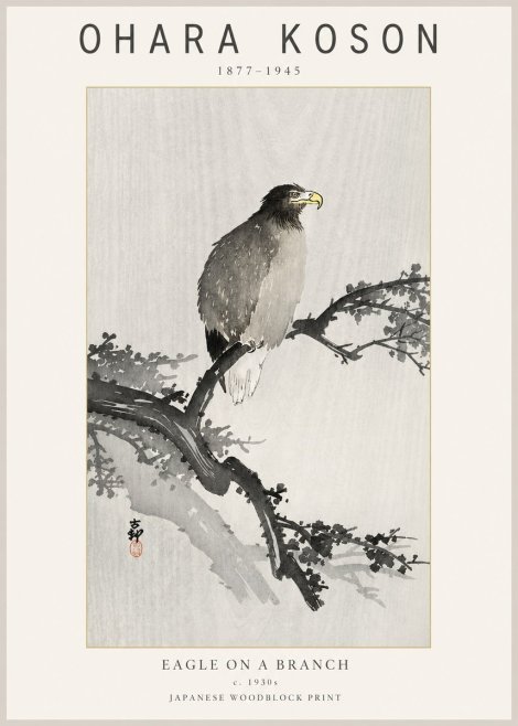Ohara Koson Eagle on a Branch I No2 - Affiche