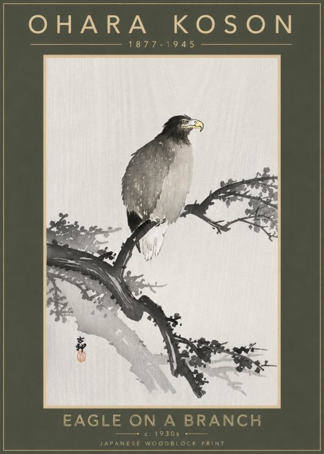 Ohara Koson Eagle on a Branch I No4 - Affiche