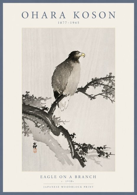 Ohara Koson Eagle on a Branch I No5 - Affiche
