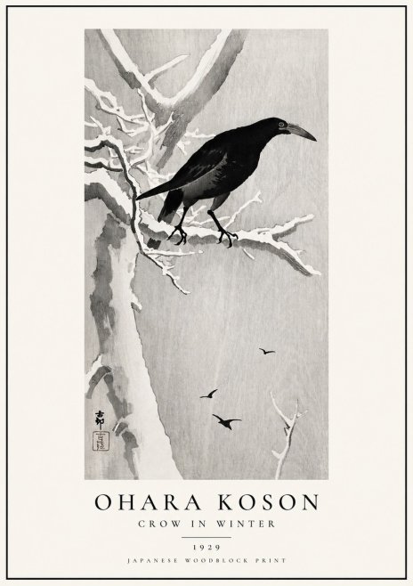 Ohara Koson Crow in Winter I No1 - Affiche