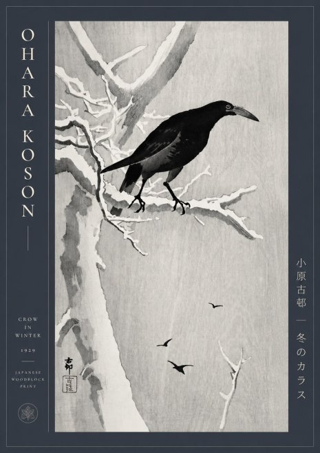 Ohara Koson Crow in Winter I No2 - Affiche