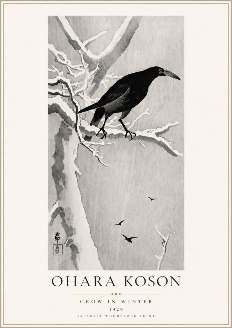 Ohara Koson Crow in Winter I No3 - Affiche