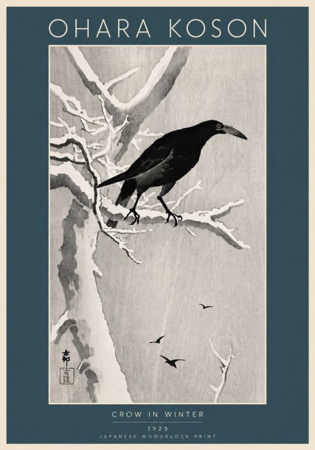Ohara Koson Crow in Winter I No6 - Affiche