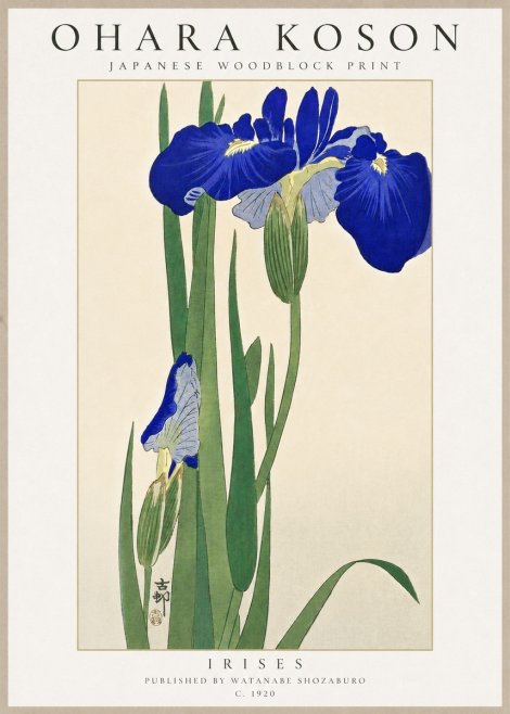 Ohara Koson Irises I No6 - Affiche