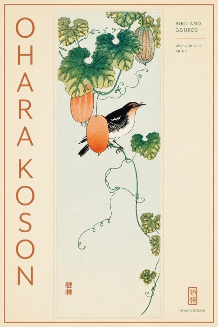 Ohara Koson Bird and Gourds No3 - Affiche