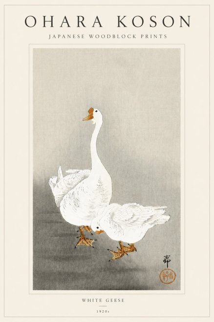 Ohara Koson White Geese No5 - Affiche