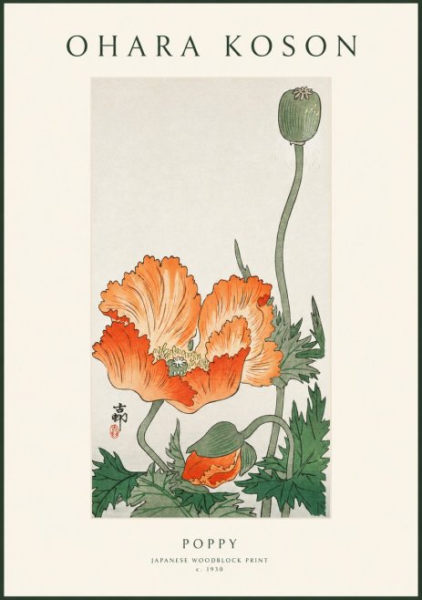 Ohara Koson Poppy No1 - Affiche