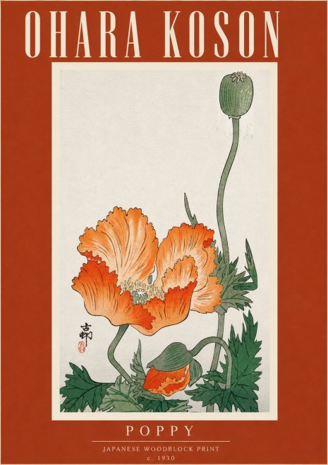 Ohara Koson Poppy No4 - Affiche