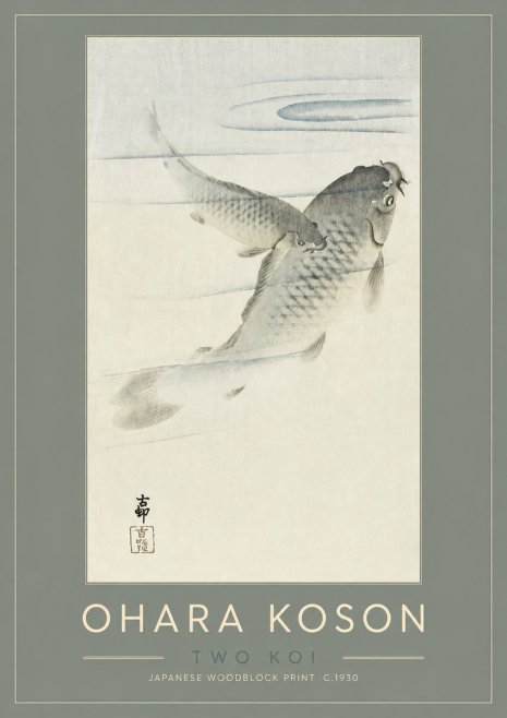 Ohara Koson Two Koi I No2 - Affiche