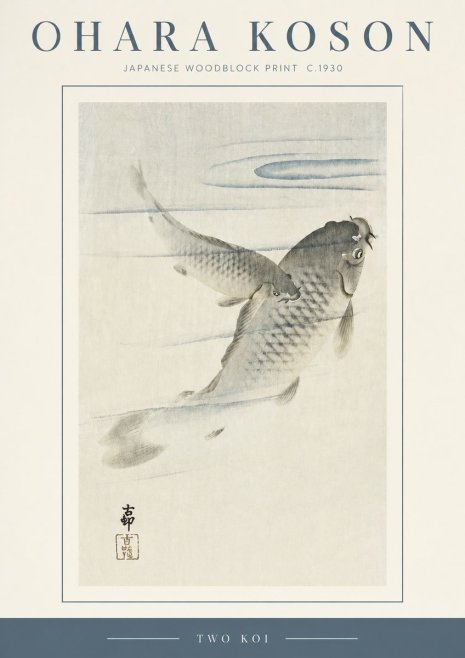 Ohara Koson Two Koi I No3 - Affiche