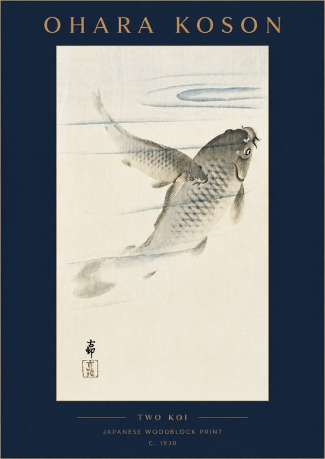 Ohara Koson Two Koi I No4 - Affiche