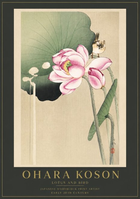 Ohara Koson Lotus and Bird No6 - Affiche
