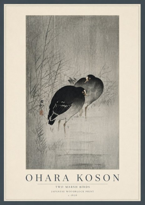 Ohara Koson Two Marsh Birds No5 - Affiche