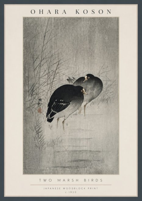 Ohara Koson Two Marsh Birds No6 - Affiche
