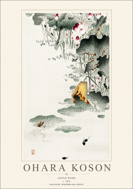 Ohara Koson Lotus Pond No1 - Affiche
