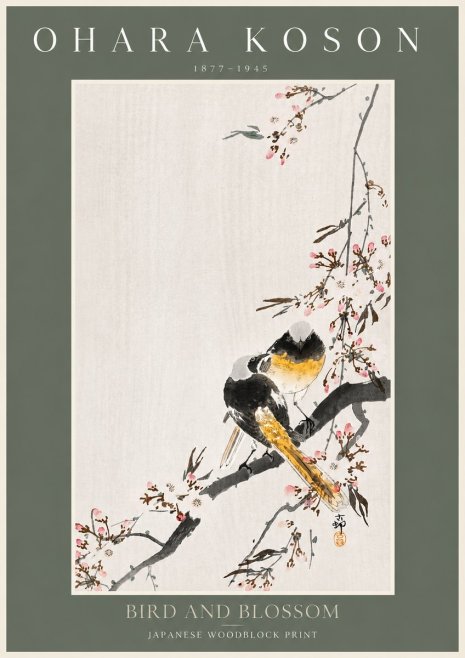 Ohara Koson Bird and Blossom No3 - Affiche