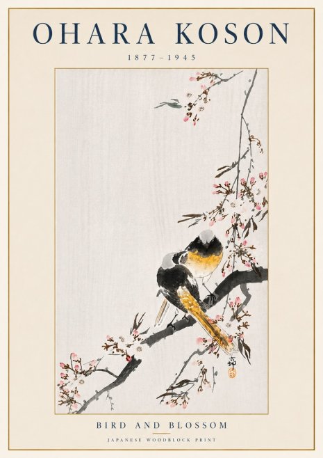 Ohara Koson Bird and Blossom No4 - Affiche