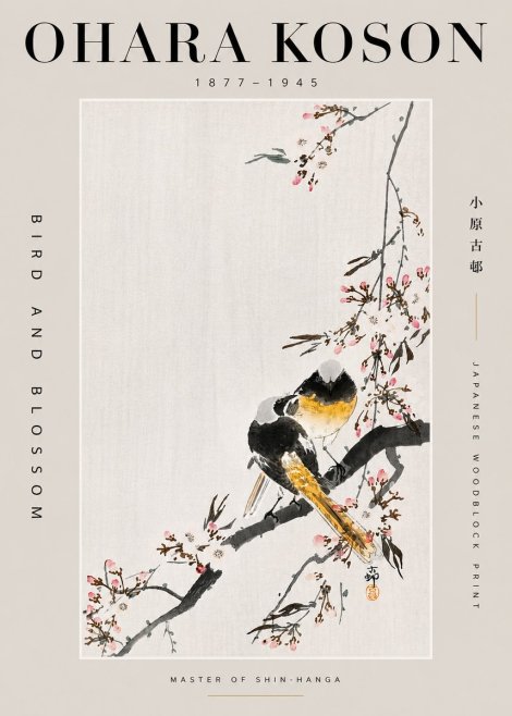 Ohara Koson Bird and Blossom No5 - Affiche