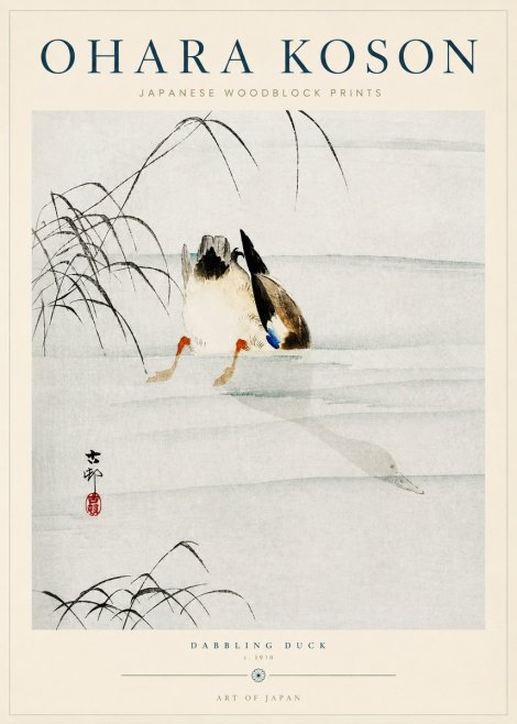Ohara Koson Dabbling Duck No3 - Affiche