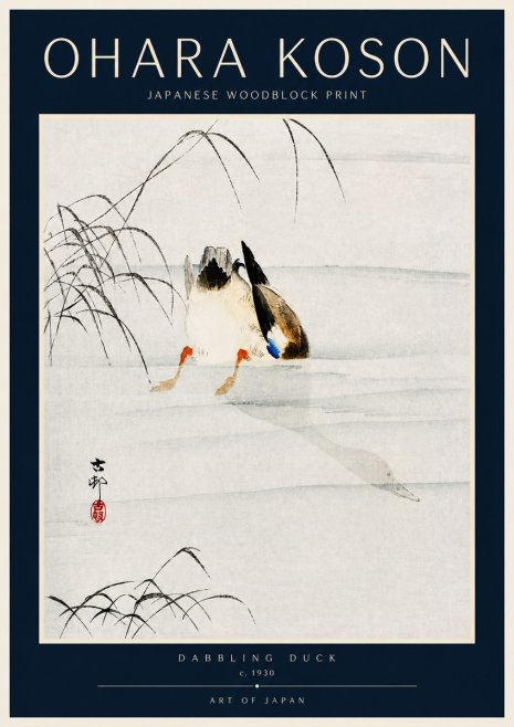 Ohara Koson Dabbling Duck No4 - Affiche
