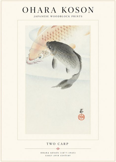 Ohara Koson Two Carp No1 - Affiche