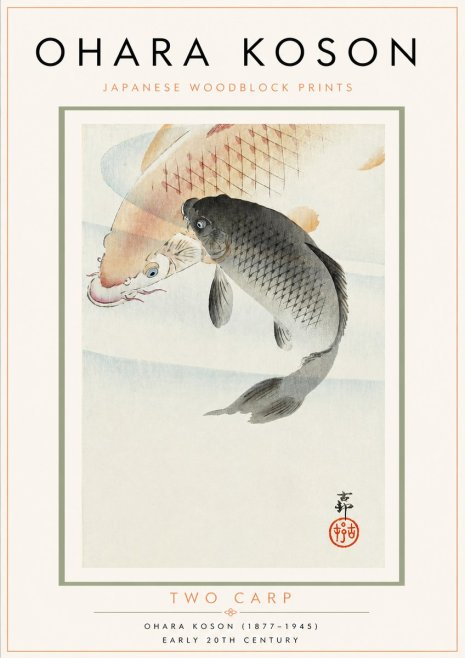 Ohara Koson Two Carp No3 - Affiche