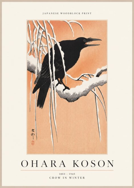 Ohara Koson Crow in Winter II No1 - Affiche