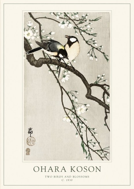 Ohara Koson Two Birds and Blossoms II No1 - Affiche