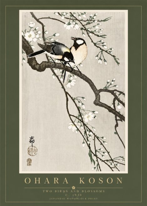 Ohara Koson Two Birds and Blossoms II No5 - Affiche