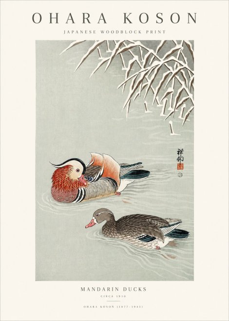 Ohara Koson Mandarin Ducks No1 - Affiche