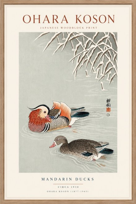 Ohara Koson Mandarin Ducks No6 - Affiche