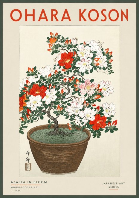 Ohara Koson Azalea in Bloom No2 - Affiche